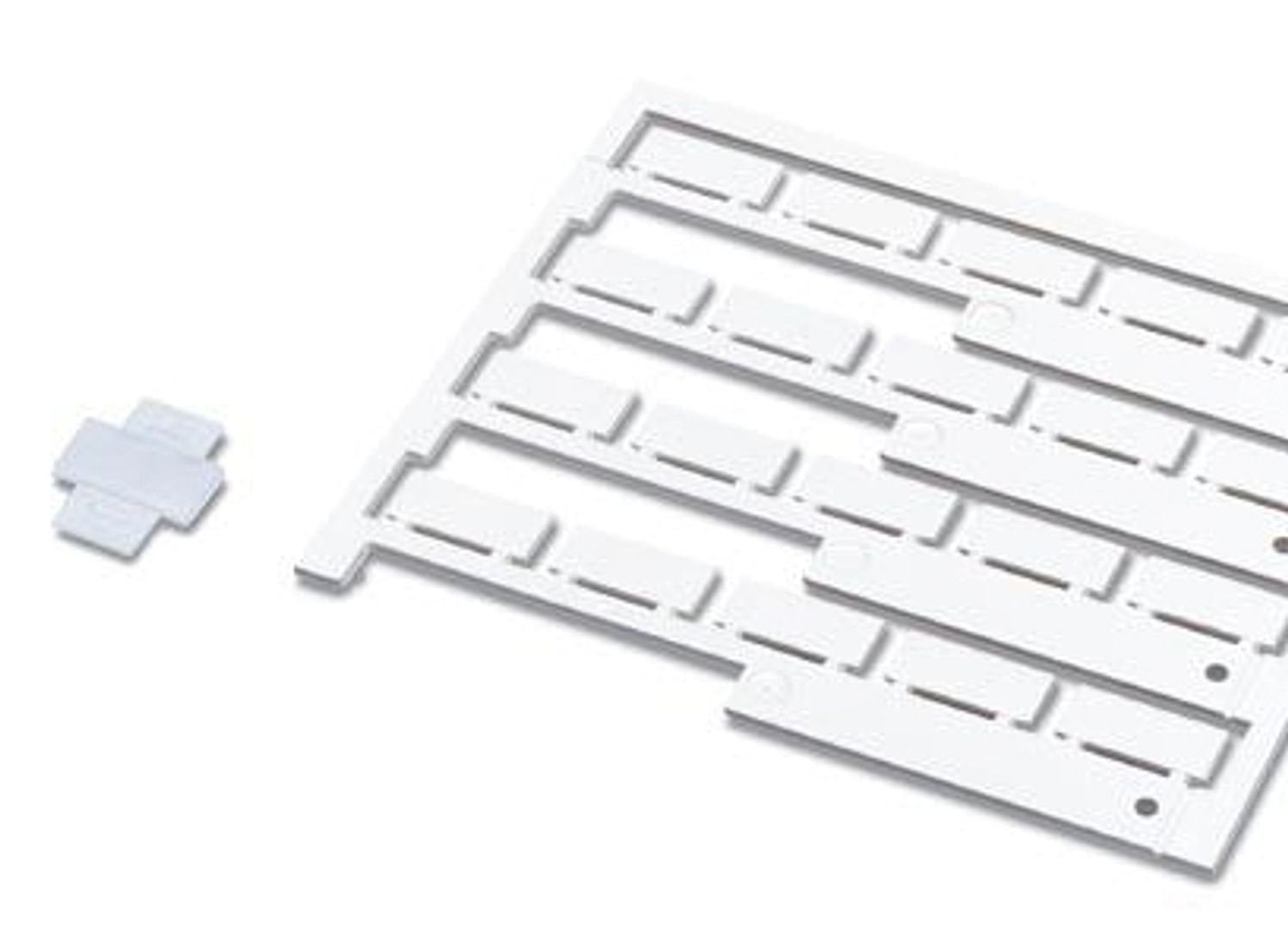 Marker sheet, Sheet, white, unmarked, can be labeled with: CMS-P1-PLOTTER, mounting type: insert, cable diameter: > 10 mm, Number of individual labels: 20