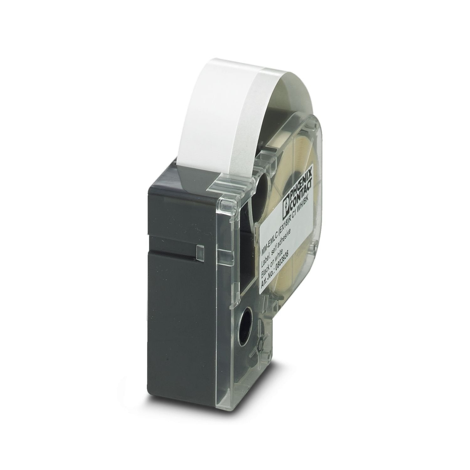 Fabric label, Roll, white/black, unmarked, can be labeled with: THERMOFOX, THERMOMARK GO, THERMOMARK GO.K, mounting type: adhesive, roll length: 6 m, text field height: 16 mm, text field width: 6000 mm