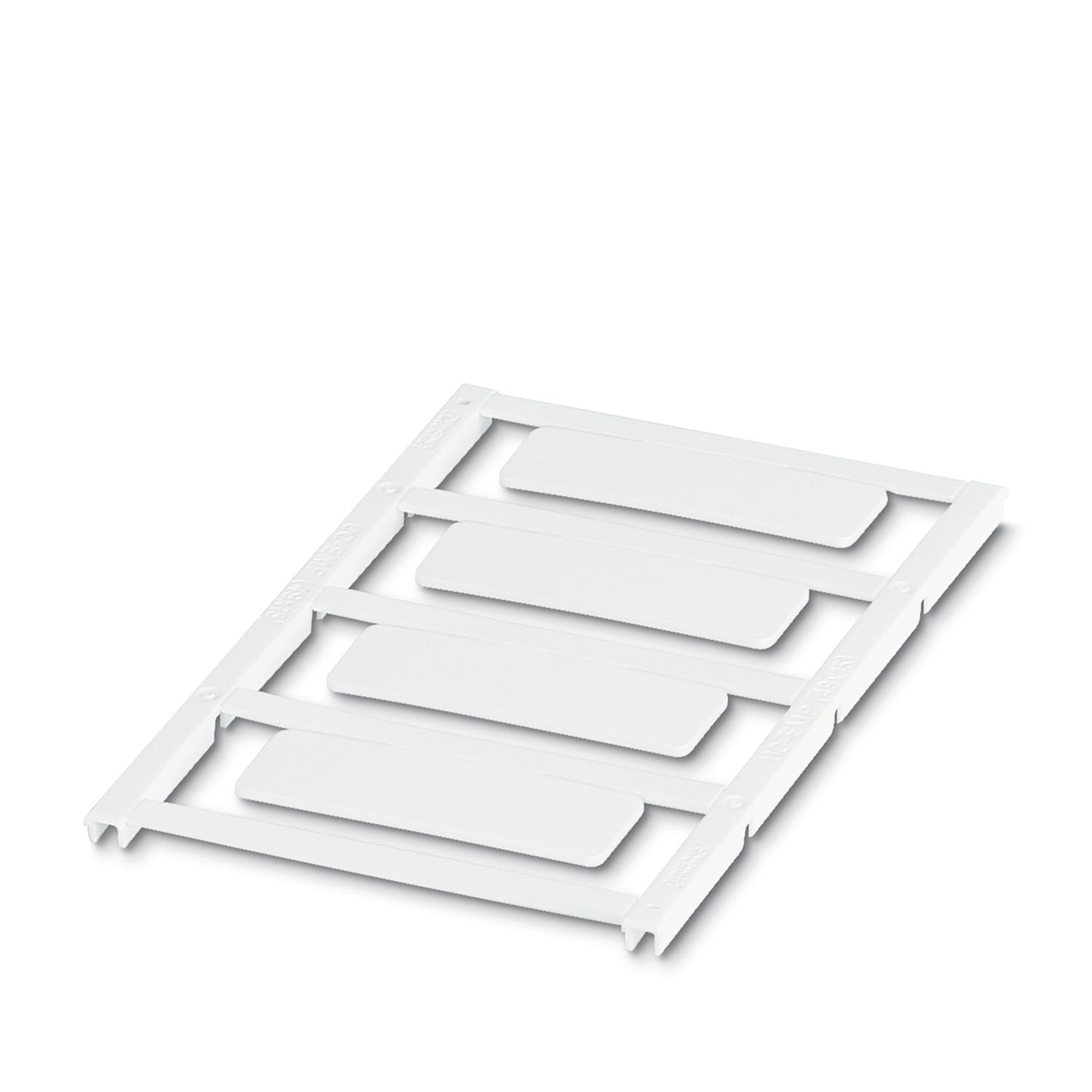 Plastic label, Sheet, white, unmarked, can be labeled with: BLUEMARK E.CARD, BLUEMARK ID COLOR, BLUEMARK ID, BLUEMARK CLED, PLOTMARK, CMS-P1-PLOTTER, mounting type: adhesive, Number of individual labels: 4, text field height: 15 mm, text field width: 49 mm