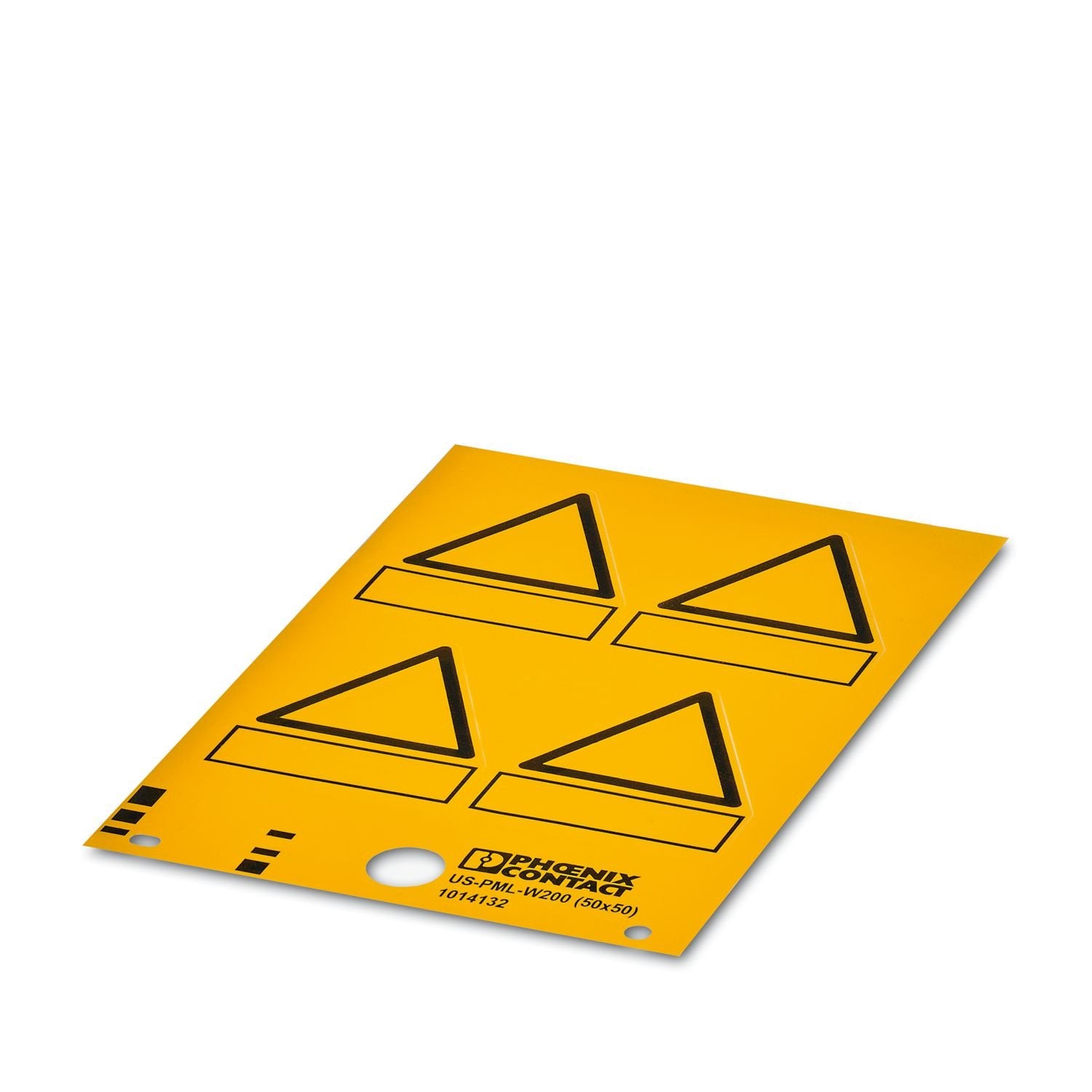 Warning label, Card, yellow/black, unmarked, can be labeled with: BLUEMARK ID COLOR, BLUEMARK ID, THERMOMARK PRIME, THERMOMARK CARD 2.0, THERMOMARK CARD, mounting type: adhesive, Number of individual labels: 4, text field height: 50 mm, text field width: 50 mm