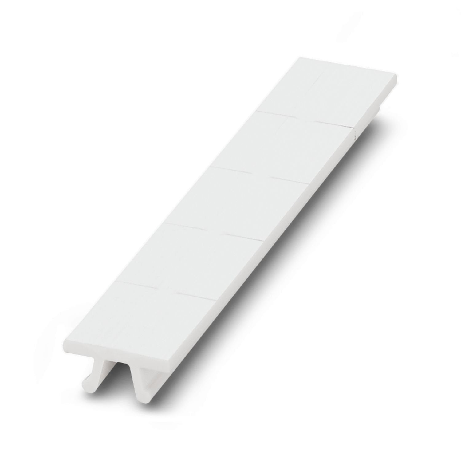 Zack marker strip, can be ordered: Strip, white, labeled according to customer specifications, mounting type: snap into tall marker groove, for terminal block width: 13 mm, Number of individual labels: 5, text field height: 10.5 mm, text field width: 13 mm