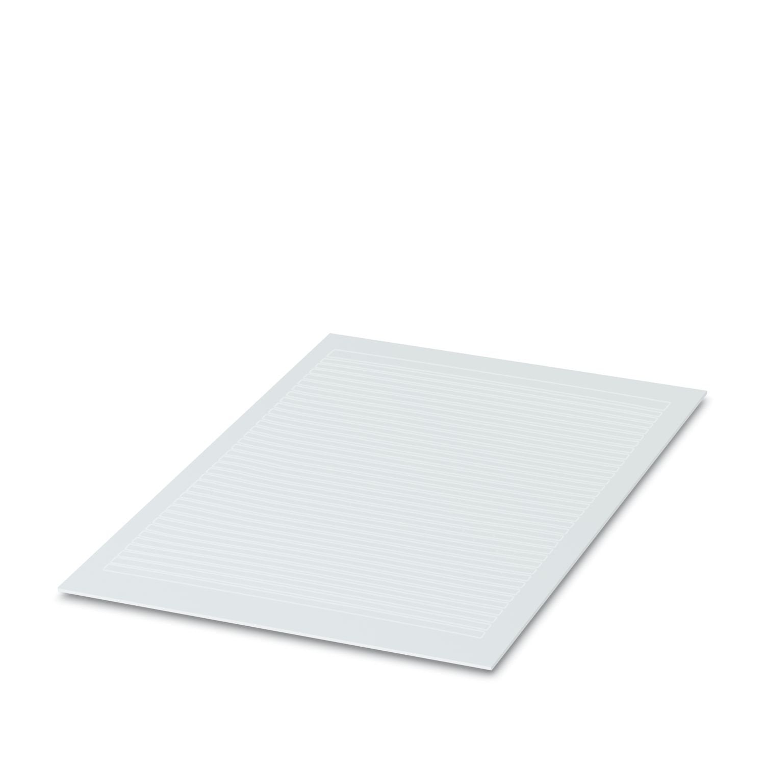 Marker strip, Sheet, can be ordered: in sheets, white, labeled according to customer specifications, mounting type: adhesive, for terminal block width: 7.5 mm, text field height: 5 mm, text field width: 186 mm