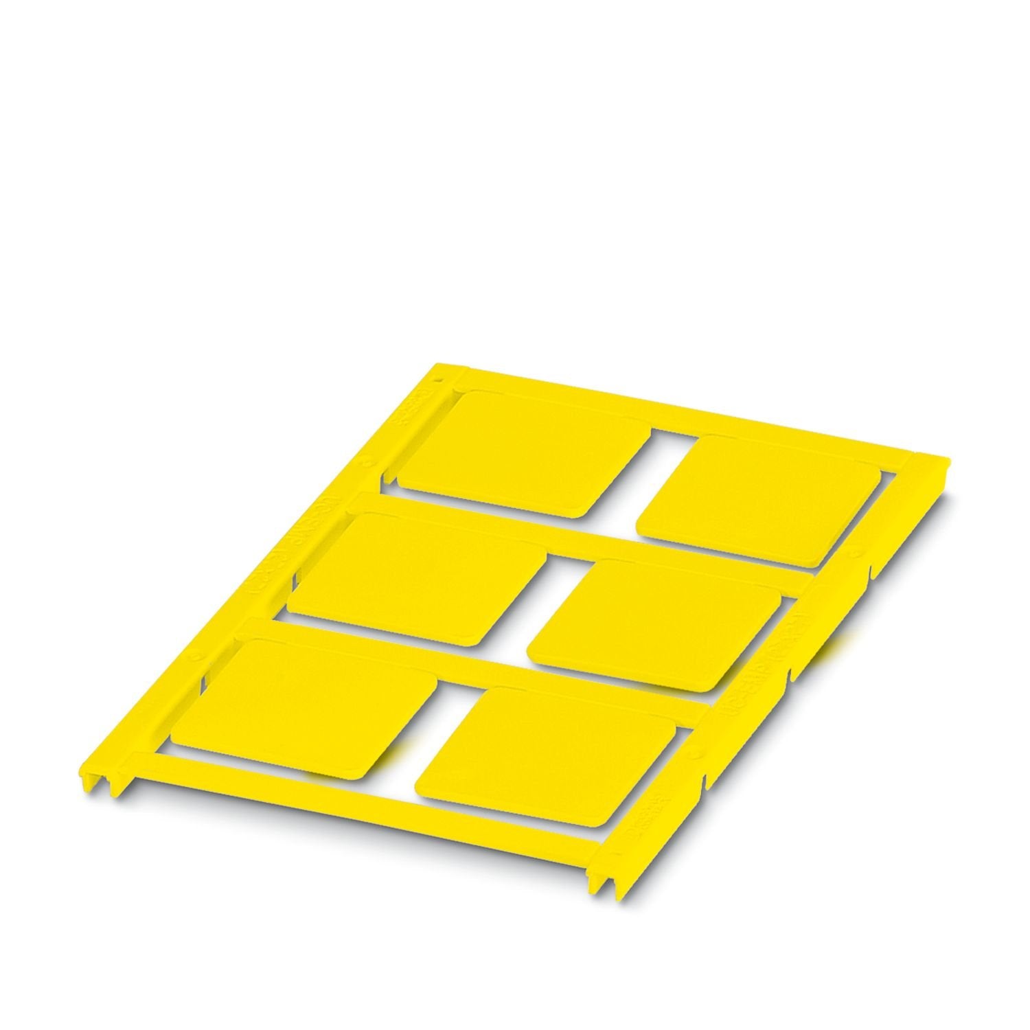 Plastic label, can be ordered: by sheet, yellow, labeled according to customer specifications, mounting type: adhesive, Number of individual labels: 6, text field height: 27 mm, text field width: 27 mm