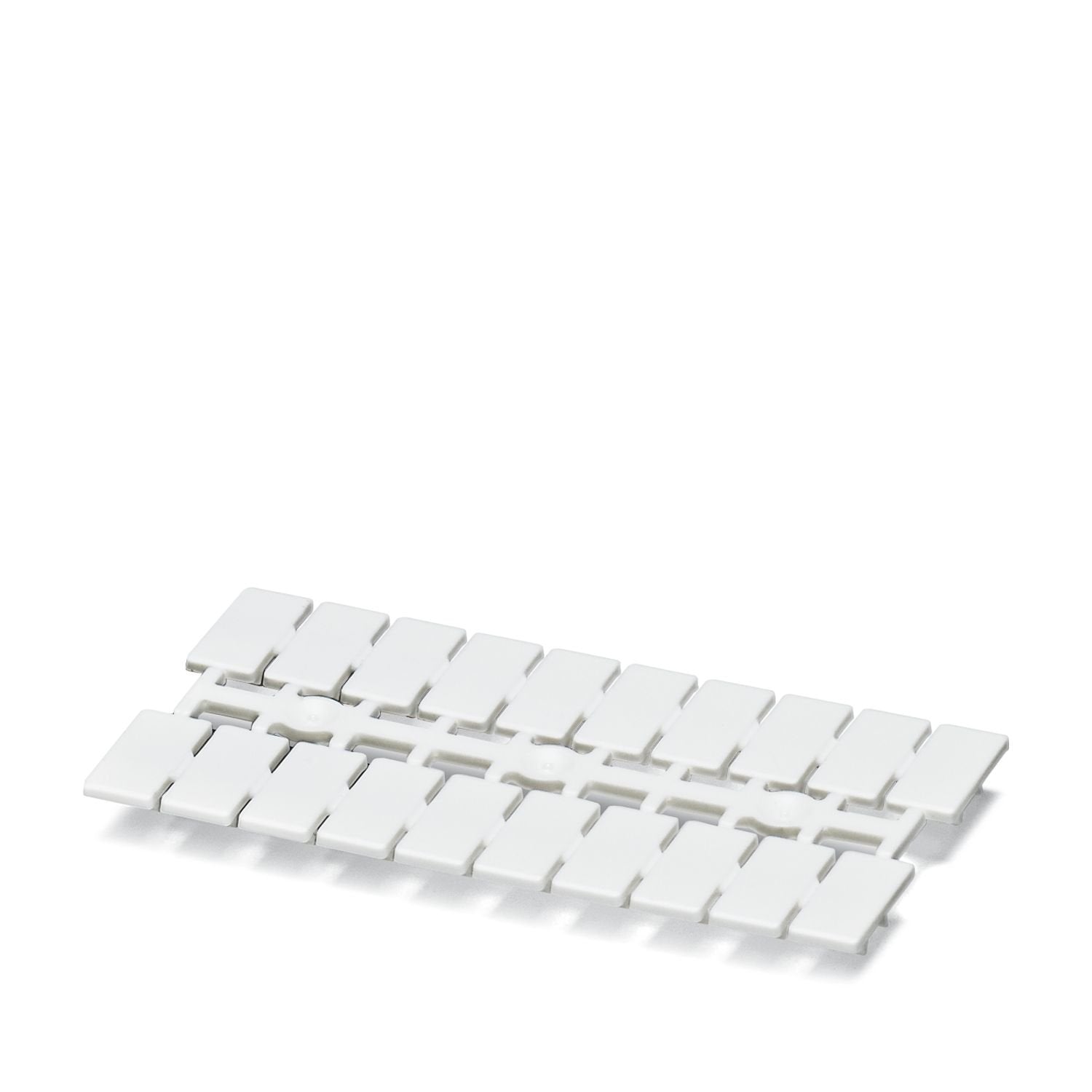 Marker for terminal blocks, Strip, white, unmarked, can be labeled with: BLUEMARK E.CARD, BLUEMARK ID COLOR, BLUEMARK ID, BLUEMARK CLED, THERMOMARK PRIME 2.0, THERMOMARK PRIME, THERMOMARK CARD 2.0, THERMOMARK CARD, TOPMARK NEO, TOPMARK LASER, mounting type: latching, Number of individual labels: 20, text field height: 12 mm, text field width: 6 mm