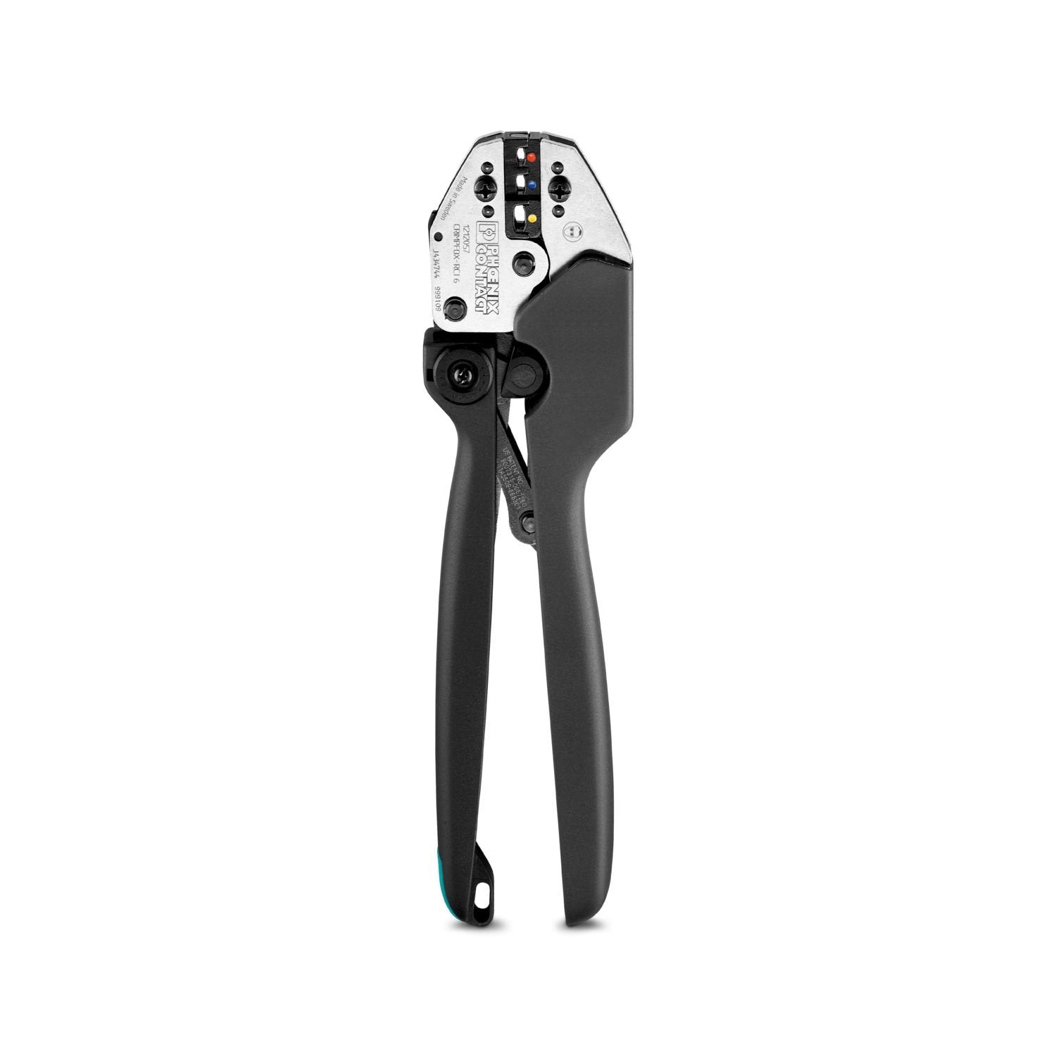 Crimping pliers, for insulated cable lugs, 0.5 mm 2 ... 6.0 mm 2 (red, blue, yellow), oval crimp, symmetrical