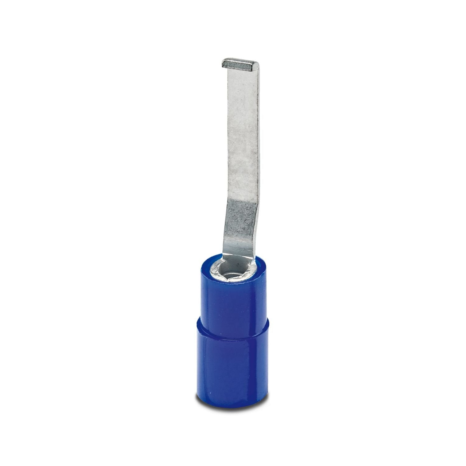 Flat pin cable lug, with tab, soldered neck, blue, 1.5 ... 2.5 mm 2 , pin width: 2.8 mm, easy conductor entry with Easy-Entry, for horizontal and vertical crimping with CRIMPFOX-RCI 6