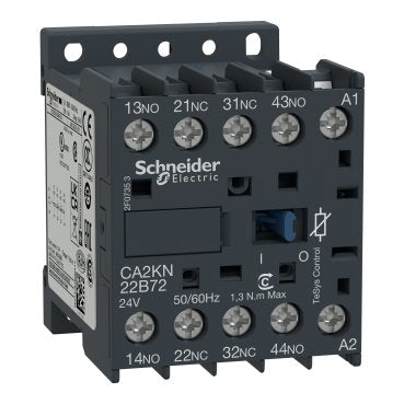 Control relay, TeSys K, 2 NO + 2 NC, lt or eq to 690V, 120VAC coil (Control relay TeSys K) is a Schneider Electric product. Designed for reliable performance and long service life. Available across Iraq — contact us for pricing and delivery options.