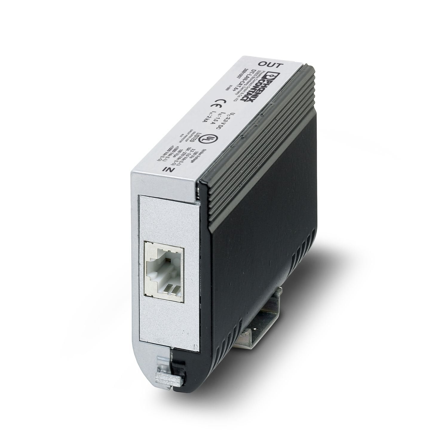 Surge protection in accordance with Class E A (CAT6 A ), for Gigabit Ethernet (up to 10 Gbps), token ring, FDDI/CDDI, ISDN, DS1. Suitable for Power over Ethernet (PoE++/4PPoE) “Mode A” and “Mode B”. RJ45 intermediate plug with separate grounding cable and ground connection snap-on foot for NS 35 DIN rails. Products with similar requirements: DT-LAN-CAT.6A (2908726) und D-LAN-CAT.5-HC (2800763).