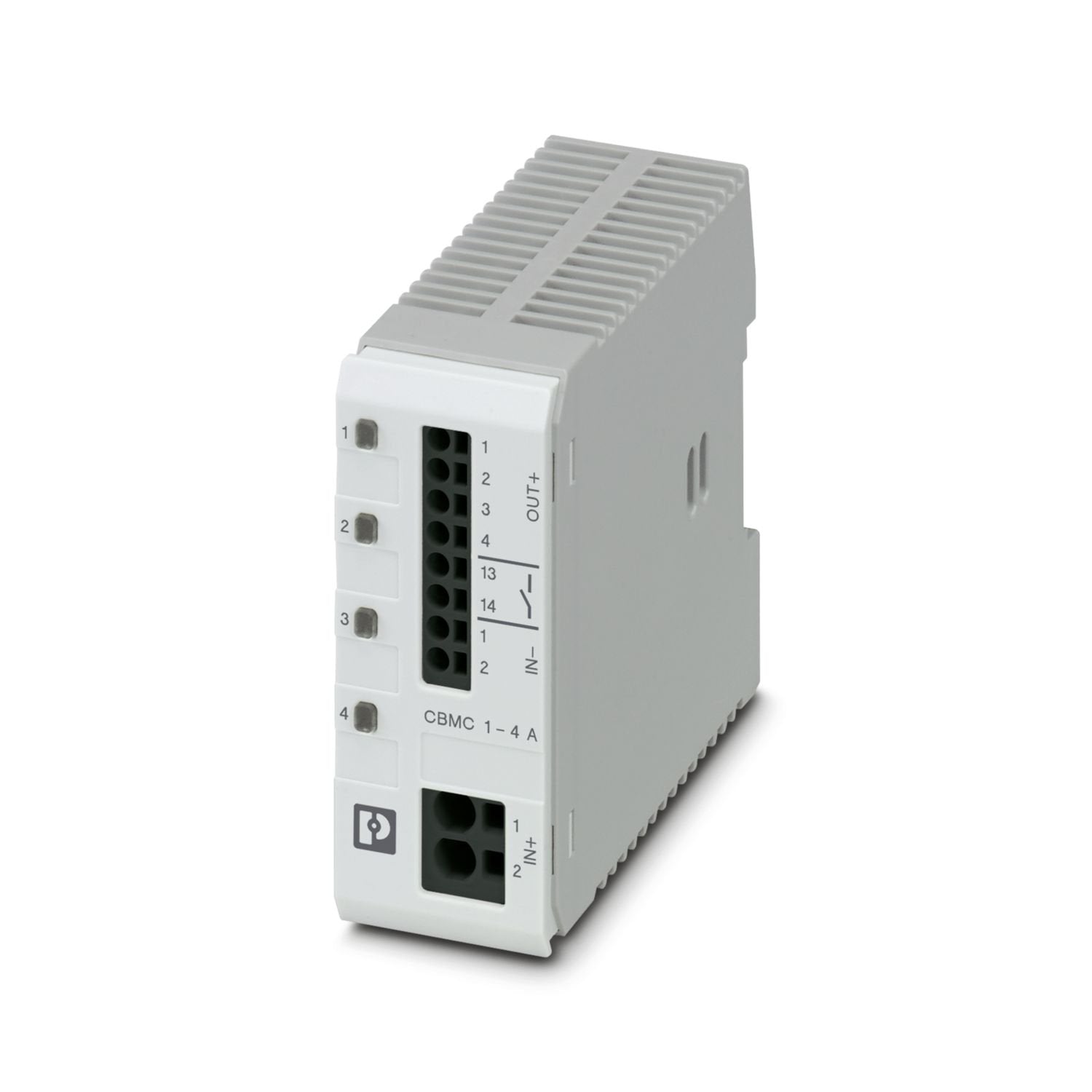 Multi-channel electronic circuit breaker for protecting four loads at 24 V DC in the event of overload and short circuit. With electronic locking of the set nominal currents. For installation on DIN rails.
