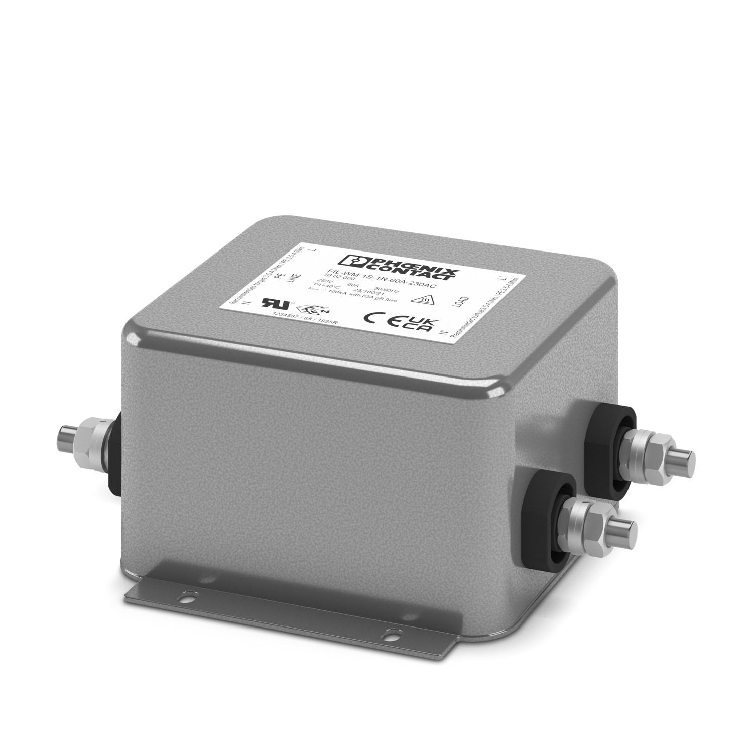 Single-phase EMI filter, universal product, bolt connection, backplane mounting, rated current 60 A