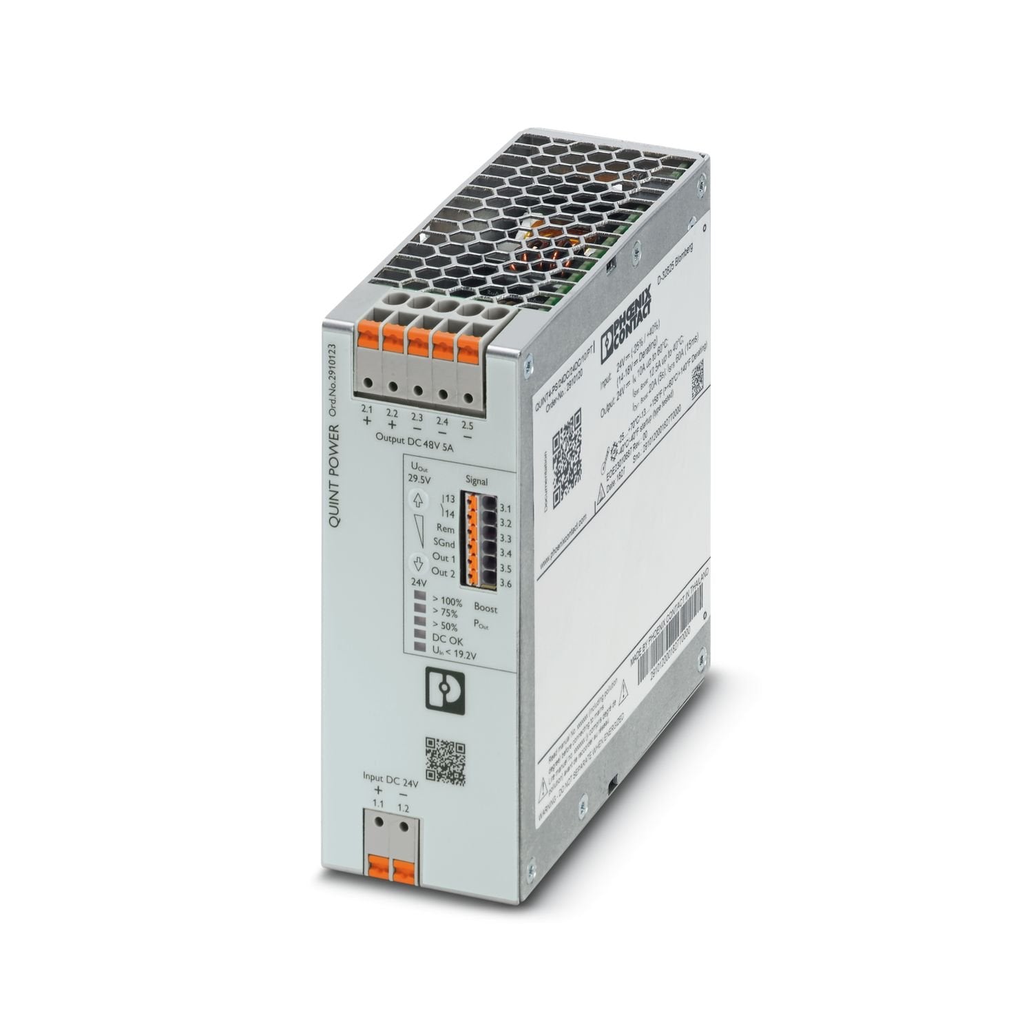 Primary-switched DC/DC converter, QUINT POWER, DIN rail mounting, SFB Technology (Selective Fuse Breaking), input: 24 V DC, output: 48 V DC / 5 A