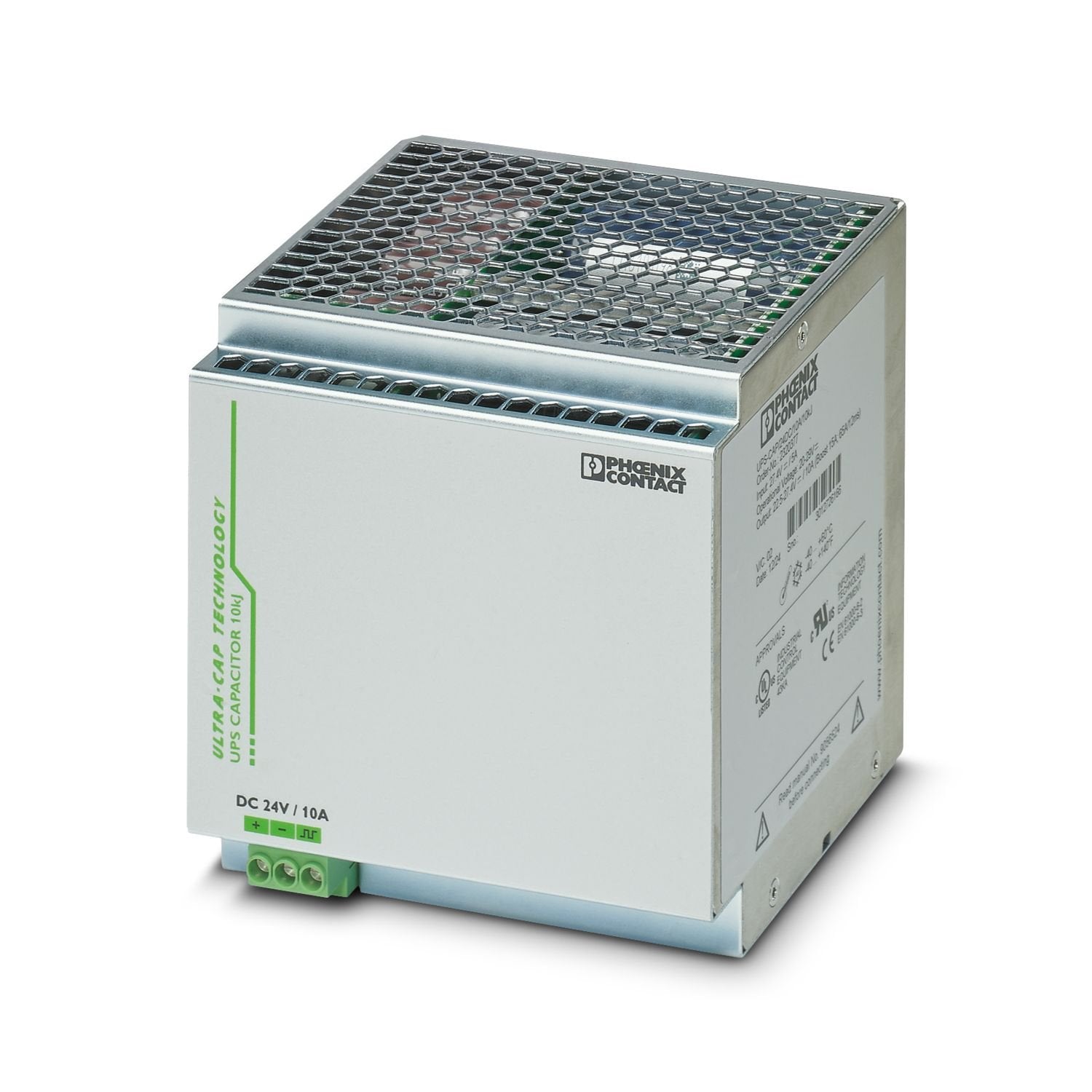 Maintenance-free energy storage based on double-layer capacitor, 24 V DC, 10 kJ, automatic detection and communication with QUINT UPS-IQ