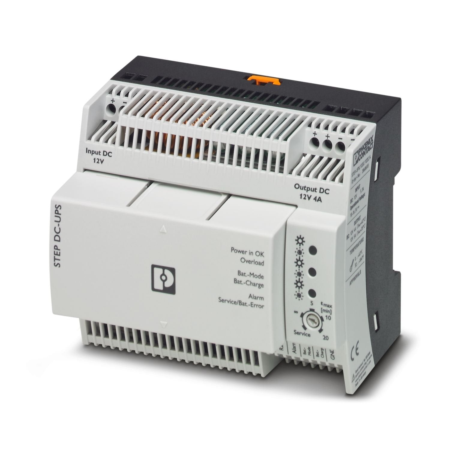 Uninterruptible power supply with integrated battery. The STEP-BAT/LI-ION/18.5DC/46WH battery can be re-ordered separately.