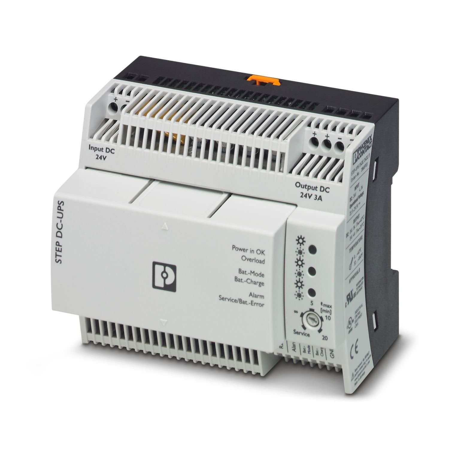 Uninterruptible power supply with integrated battery. The STEP-BAT/LI-ION/18.5DC/46WH battery can be re-ordered separately.