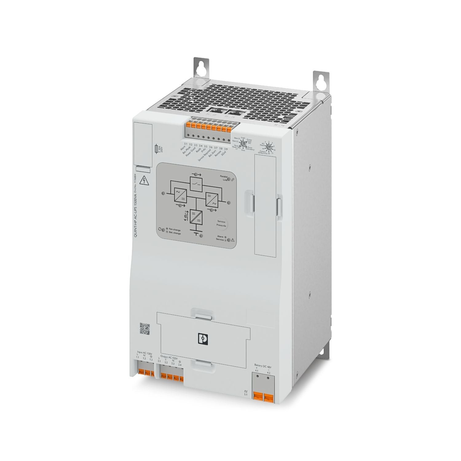 QUINT AC UPS, IQ Technology, Panel mounting, input: 120 V AC, output: 120 V AC / 1500 VA.