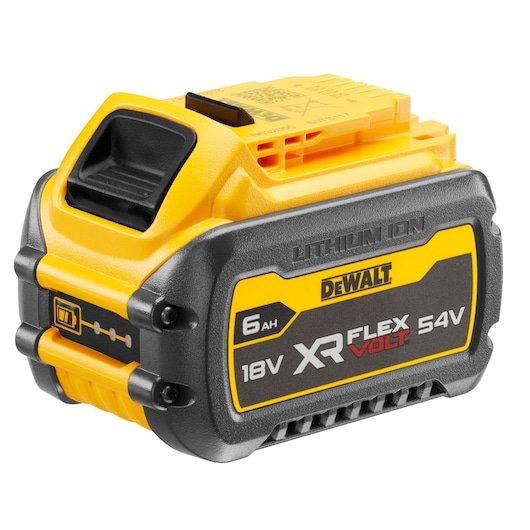 XR FLEXVOLT 6ah battery ¾ view