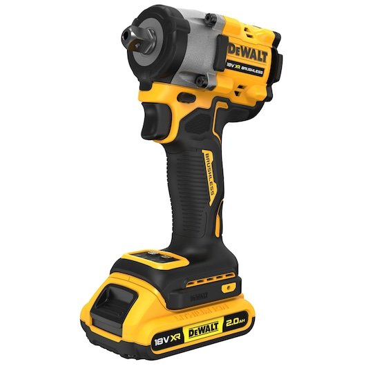 18V XR Brushless 1/2" Detent Pin Compact Impact Wrench - 2 X 2Ah Battery