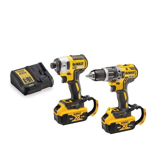 Lanyard Ready 18V XR Twin Kit with DCD796 Drill, DCF887 Impact Driver, 2 x 5Ah Batteries and Charger