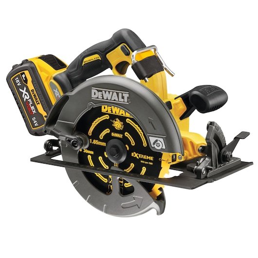 54V XR FLEXVOLT Circular Saw with XR Extreme Runtime blade DT99562 and 9AH Flexvolt battery