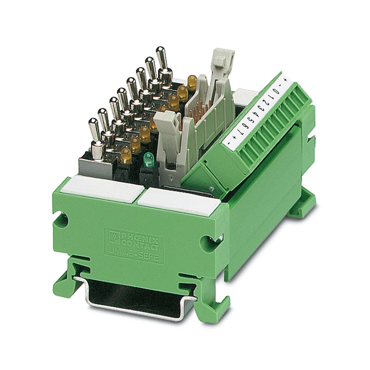 VARIOFACE switch module, with flat-ribbon cable and COMBICON connector, for simulation, for 8 signals, for mounting on NS 35/7.5