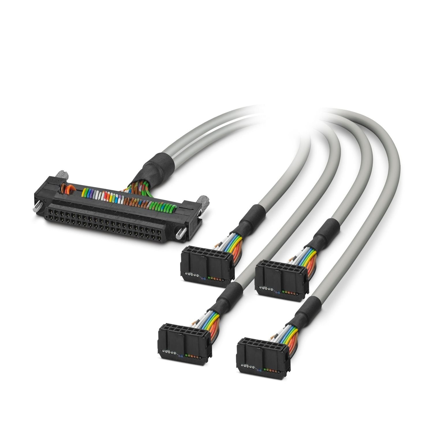 Round cable set; controller: OMRON CJ1 (ID 231, ID 261), CQM1 (ID 213, ID 214), CS1, C200H (ID 111, ID 216, ID 217); connection 1: Fujitsu connector (1x 40-position); connection 2: IDC/FLK socket strip (4x 14-position); cable length: 2 m
