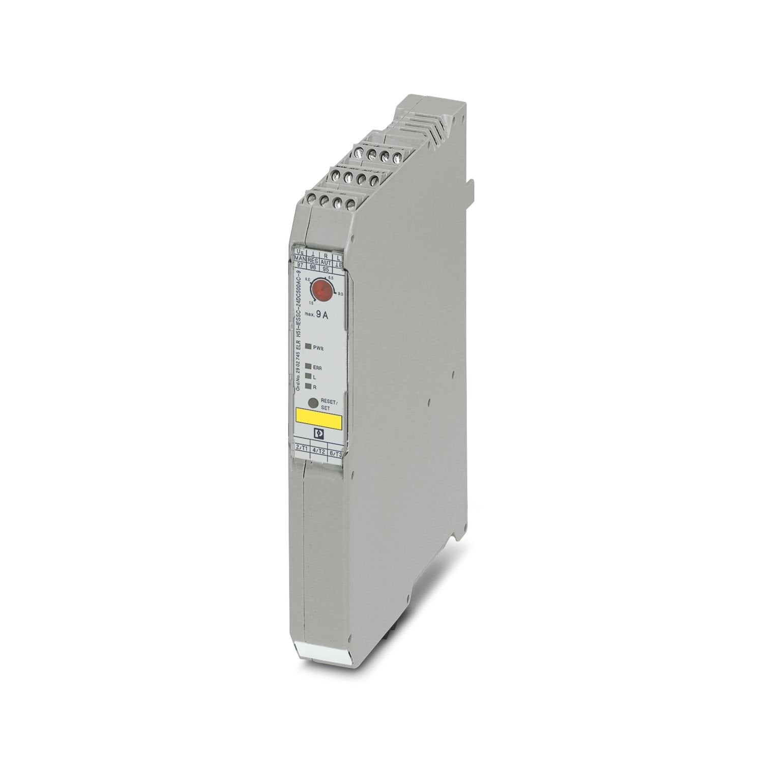 Short-circuit-proof hybrid motor starter for reversing 3~ AC motors up to 550 V AC, with 24 V DC input, 9 A output current, emergency stop function and adjustable overload shutdown. Can only be used with EM RD-ADAPTER.