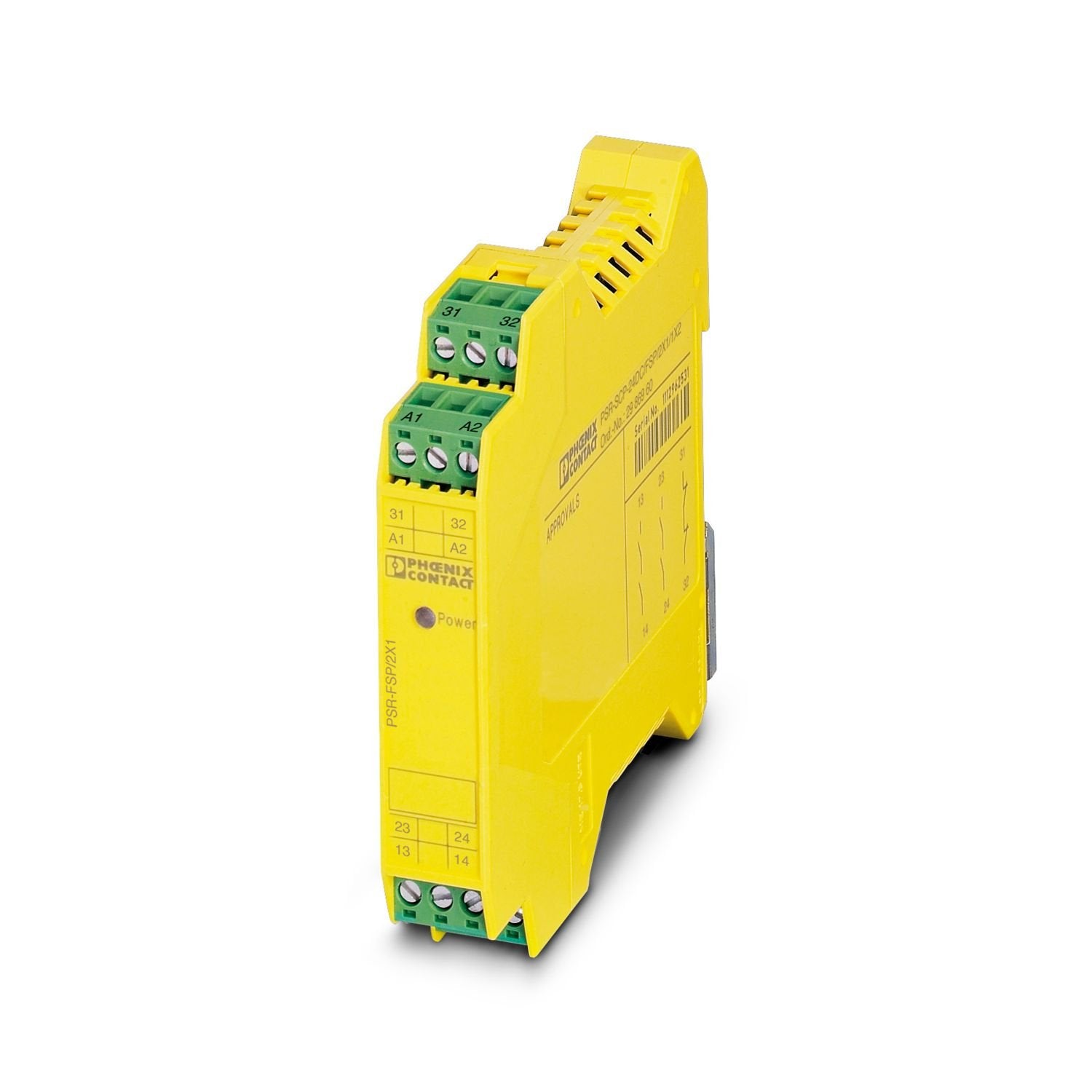 Safe coupling relay for SIL 3 high- and low-demand applications, couples digital output signals to the periphery, two enabling current paths, one signal contact, module for safe state off applications, integrated test pulse filter, plug-in screw connection, width: 17.5 mm