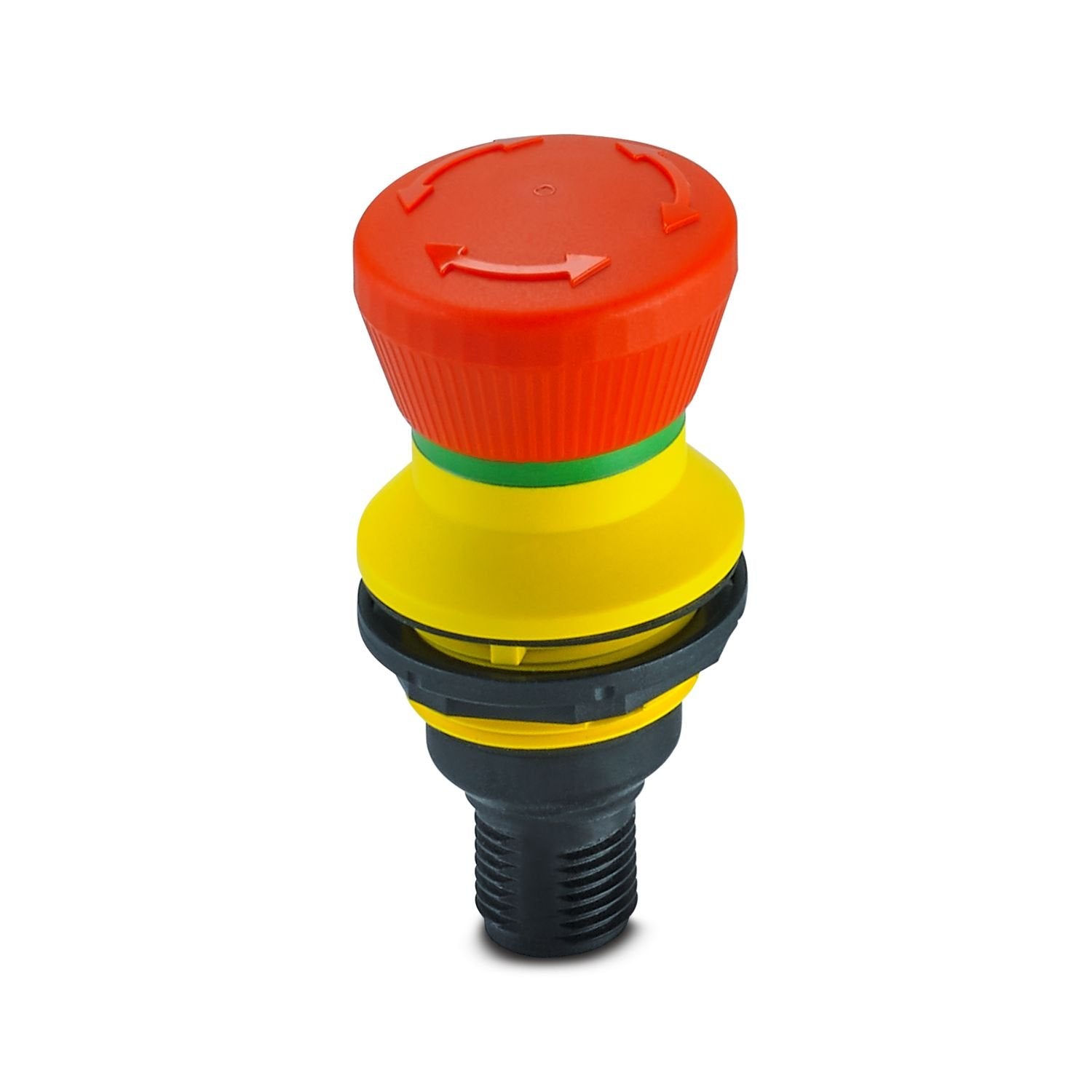 Emergency stop switch, in conjunction with appropriate evaluation unit suitable for use up to PL e (EN ISO 13849-1), SIL 3 (EN IEC 62061), panel installation, 5-pos. M12 connection