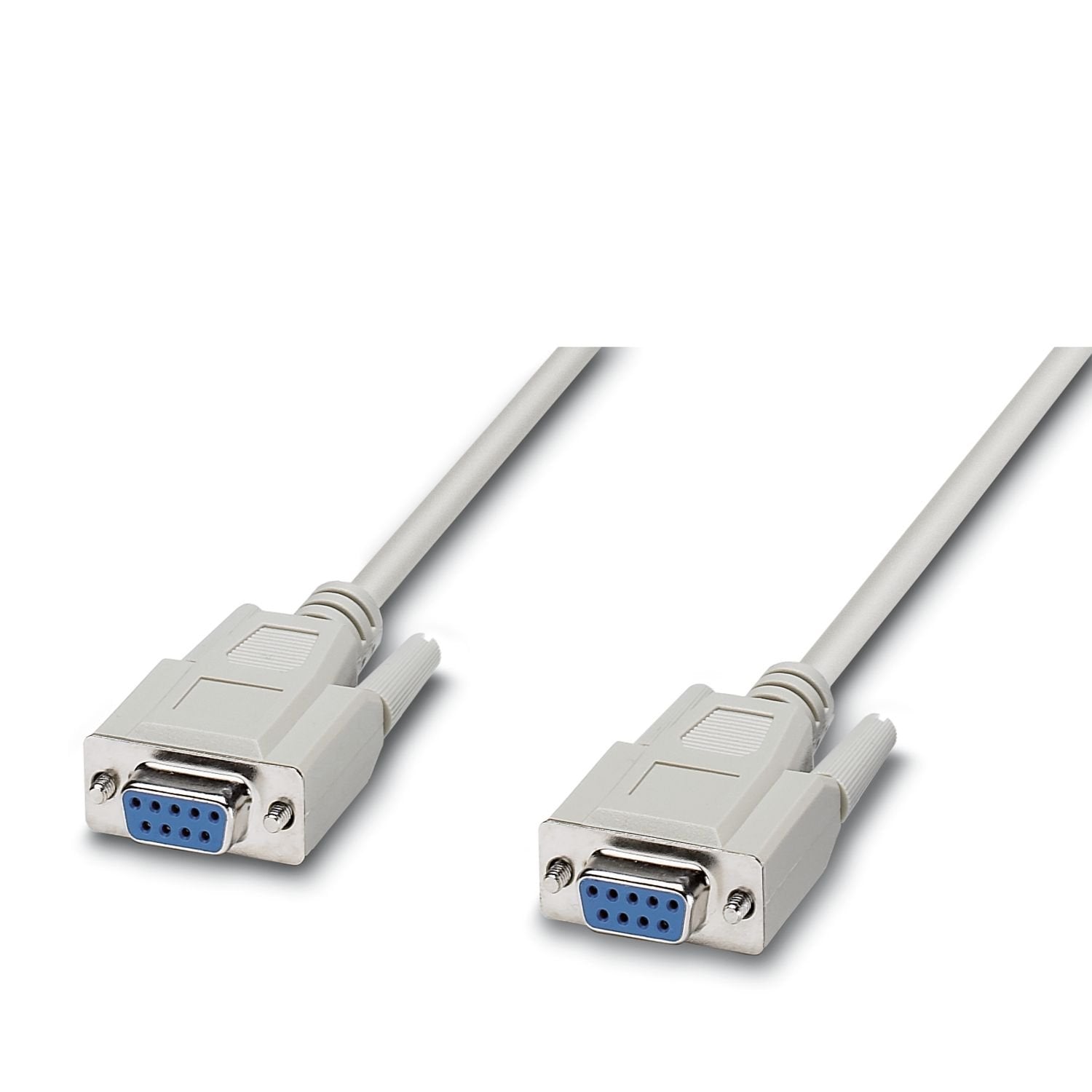 RS-232 cable, 9-pos. D-SUB socket on 9-pos. D-SUB socket, 9-wire, 1:1