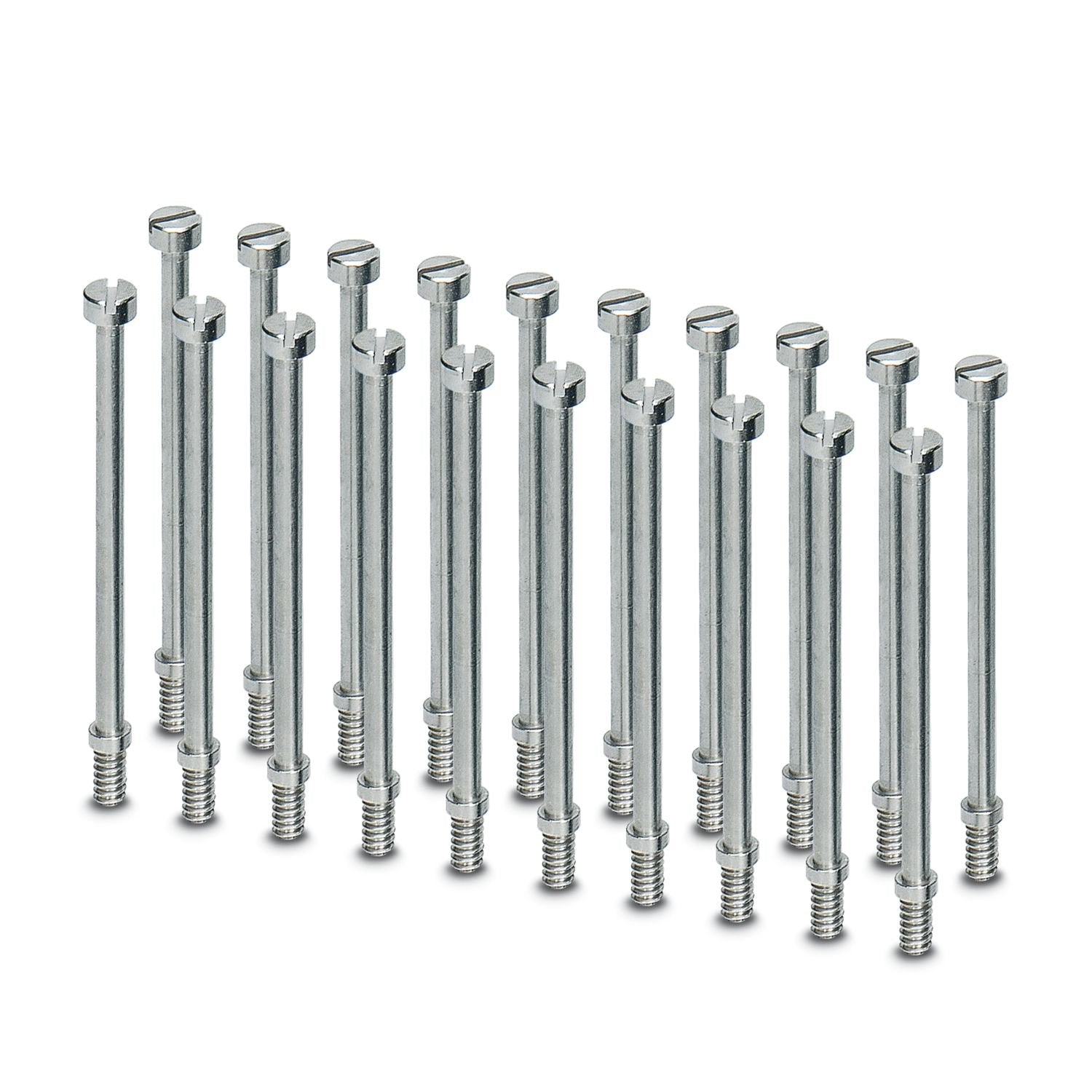 Optional mounting screw, without knurl for narrow installation conditions, slotted head, length: 40 mm, UNC 4-40 thread Supplied as standard: 1 bag of 20 screws