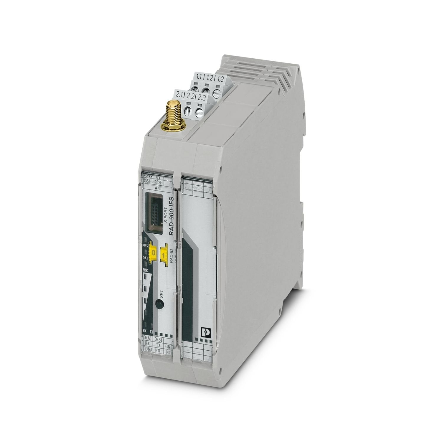 Radioline - 900 MHz wireless transceiver with RS-232/485 interface, can be extended with I/O modules, RSMA (female) antenna connection, point-to-point, star, and mesh networks up to 250 stations, range of up to 32 km (line of sight), use in North America
