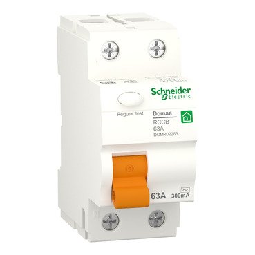 Residual current circuit breaker, Domae, 2P, 63 A, AC type, 300 mA (Residual current circuit breaker Domae) is a Schneider Electric product. Designed for reliable performance and long service life. Available across Iraq — contact us for pricing and delivery options.