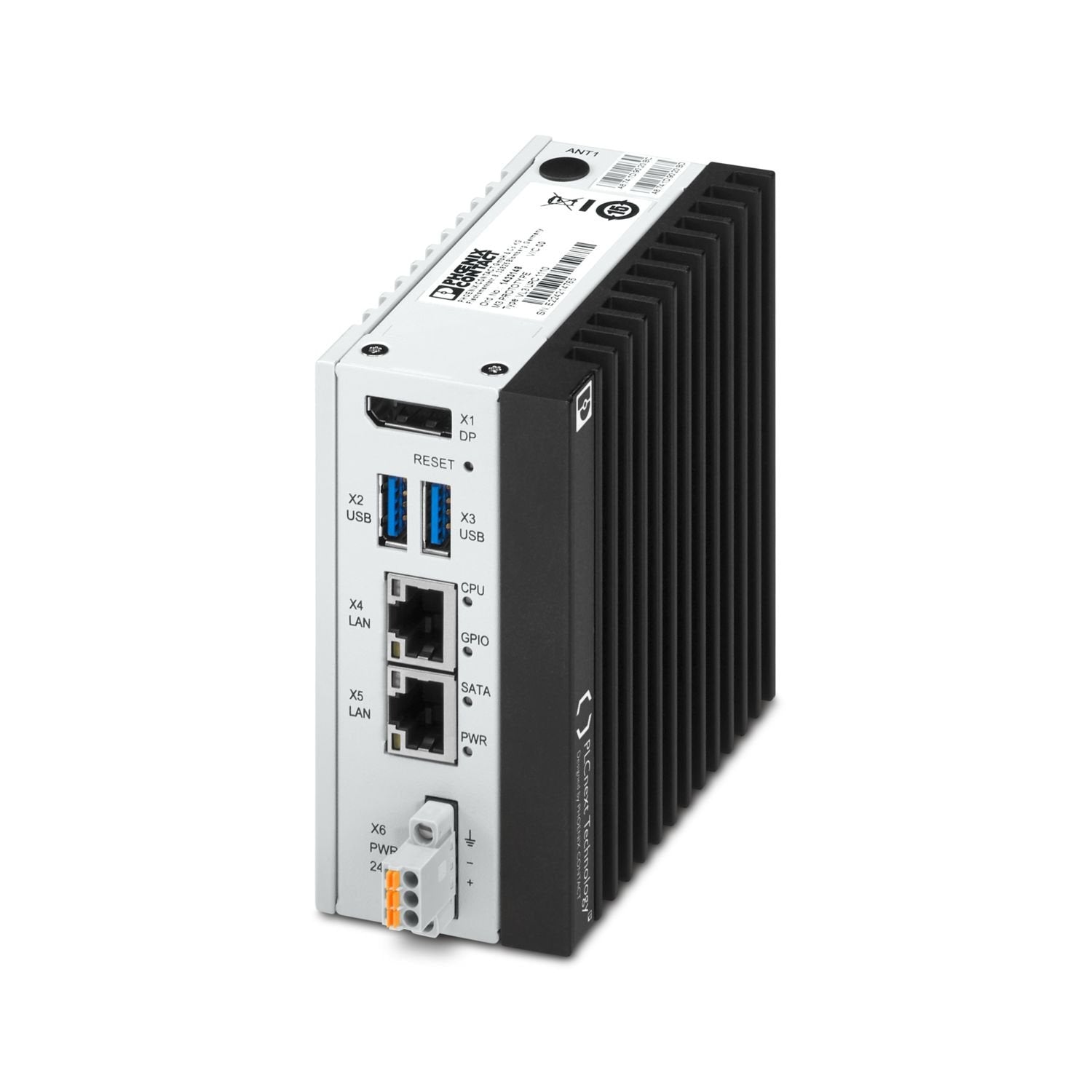 Edge device with Virtual PLCnext Control as the central data collection and evaluation unit. In addition to the IEC 61131-3 control function, the Linux Ubuntu Pro Desktop offers simple expandability and convenient installation of software for data analysis.