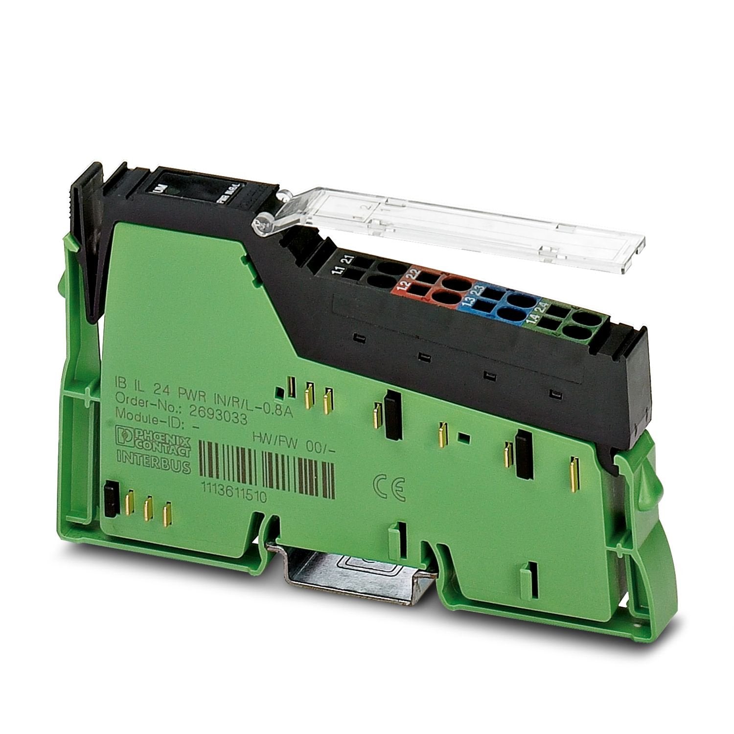 Inline boost terminal for the communications power U L of 0.8 A, complete with accessories (connectors and labeling field)