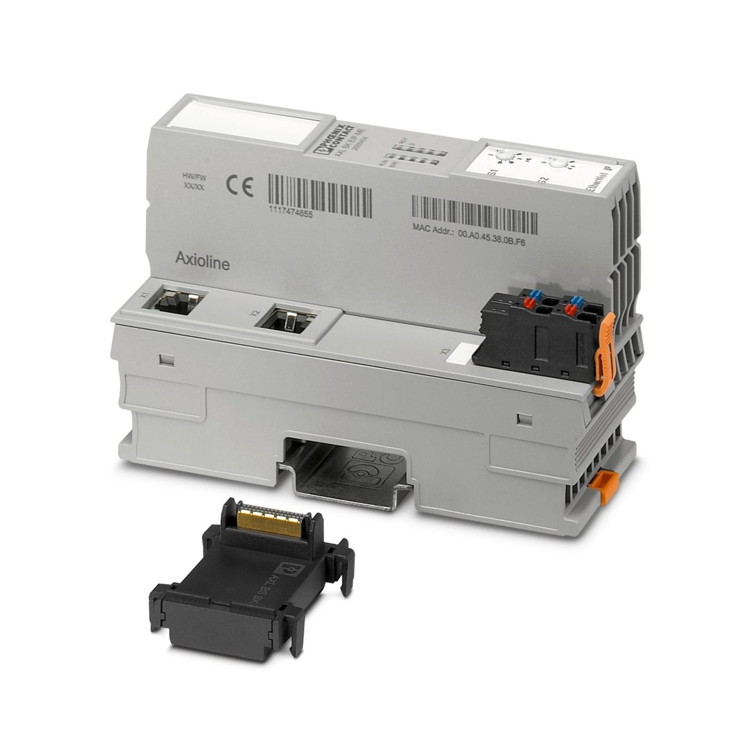 Axioline F, Bus coupler, EtherNet/IP™, RJ45 jack, extended function, transmission speed in the local bus: 100 Mbps, degree of protection: IP20, including bus base module and Axioline F connector