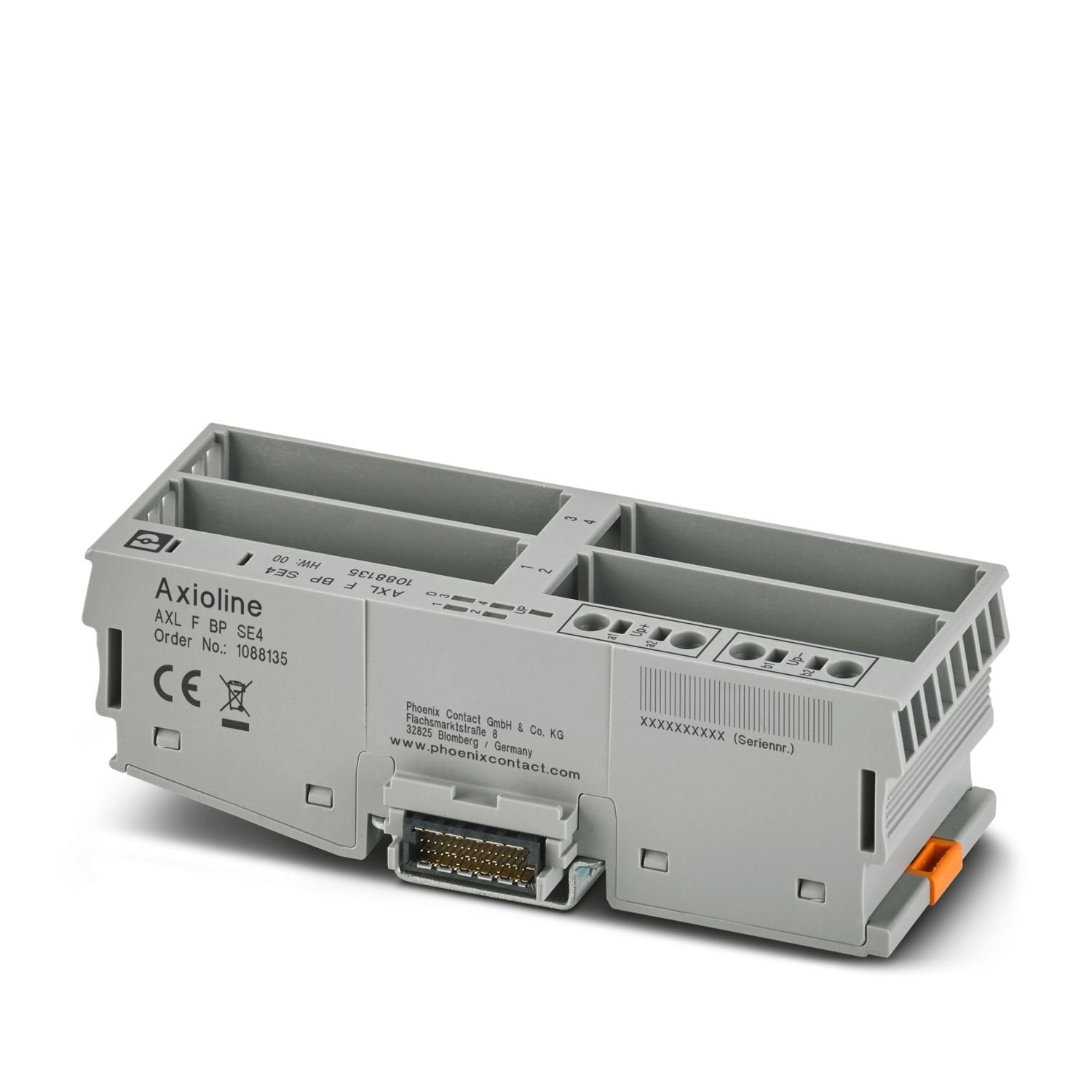 Axioline F, Backplane, 4 slots for Axioline Smart Elements, transmission speed in the local bus: 100 Mbps, degree of protection: IP20