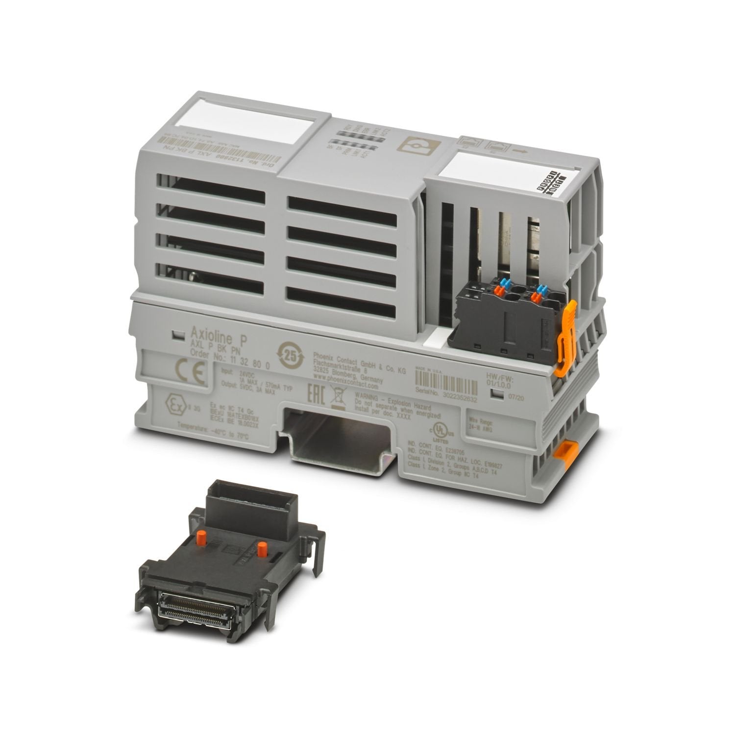 Axioline P, Bus coupler, PROFINET, RJ45 jack, transmission speed in the local bus: 100 Mbps, degree of protection: IP20, including bus base module and connectors