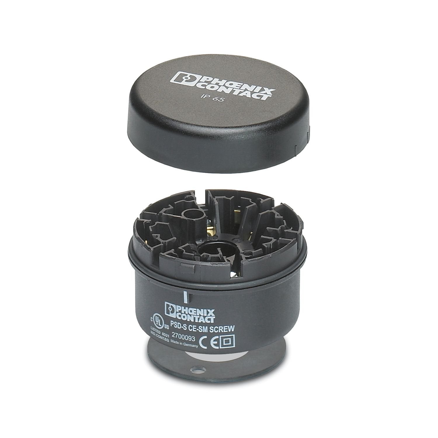 Connection element with screw connection terminal blocks for base mounting