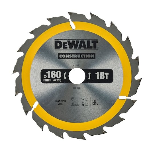 CONSTRUCTION 160mm x 20mm 18T Circular Saw Blade
