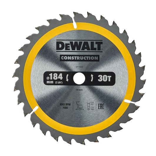 Construction Circular Saw Blade Stationary - General Purpose 184mm 30T