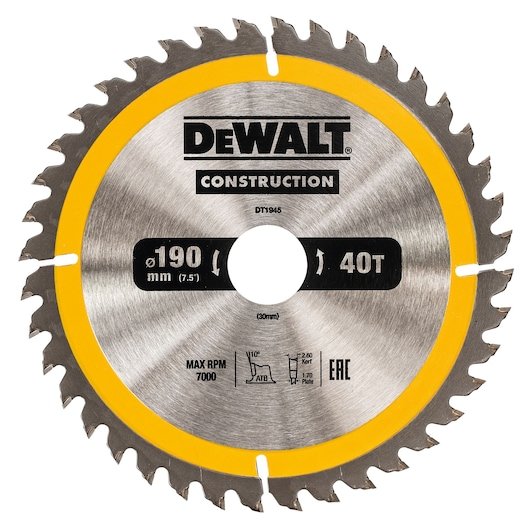CONSTRUCTION 190mm x 30mm 40T Circular Saw Blade