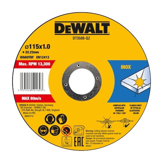 115mm x 1mm x 22.23mm Bonded Abrasive Cutting Disc 10/Tin (10Tin Merch)