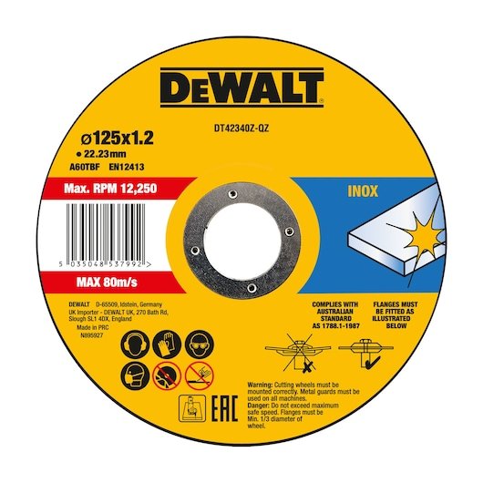 125 x 1.2 x 22.23mm INOX Thin Cut (25 Pack)