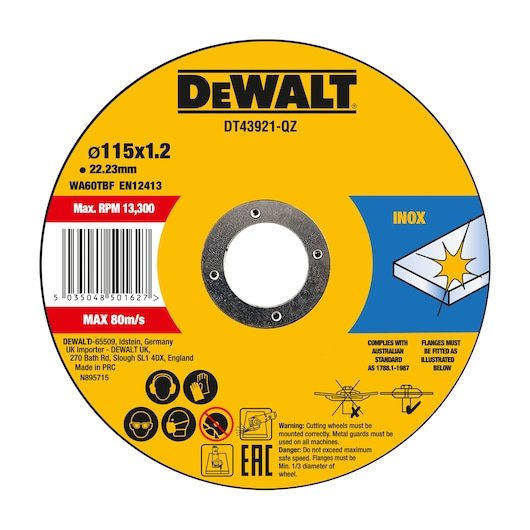 HIGH PERFORMANCE BONDED DISC THIN CUT (10 X TIN) (115 mm X 1.2 mm X 22.23 mm)