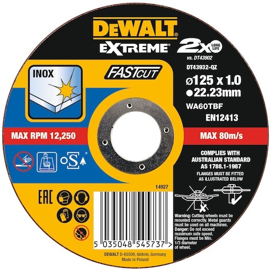 EXTREME® BONDED DISC THIN FAST CUT 125MM X 1.0MM X 22.23MM