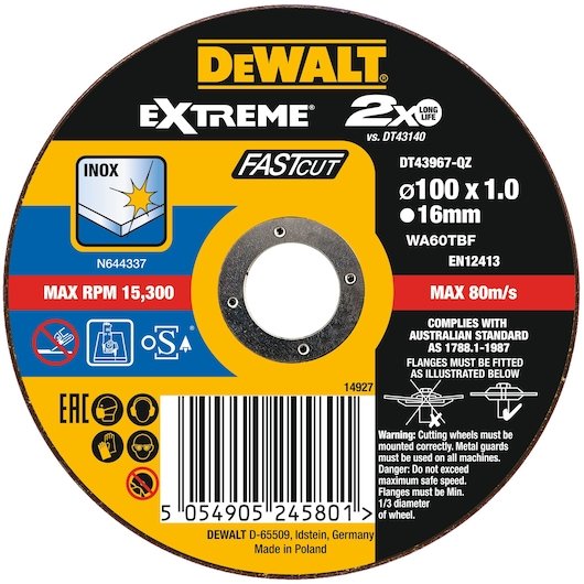 EXTREME® BONDED DISC THIN FAST CUT (100 x 1.0 x 16 mm)