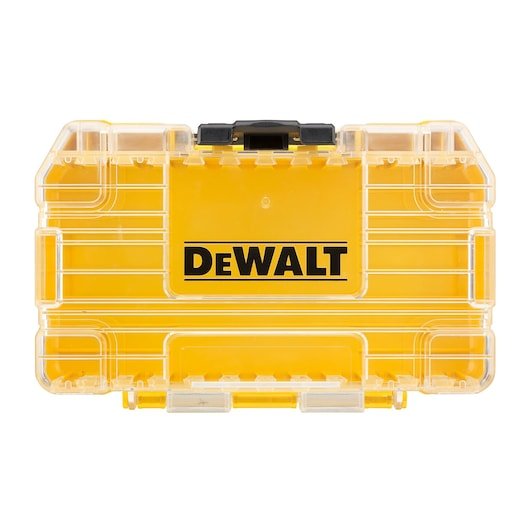 This is a Small DEWALT Tough Case (Empty) & a Small Bulk Storage Case (Empty) & 4 x Screwdriver Bit Bars (Empty)