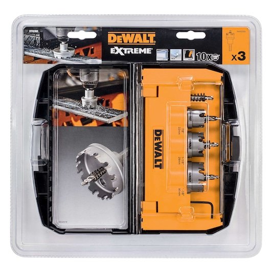 EXTREME 2x Life HSS Bi-Metal 3 Piece Carbide Hole Saw Set in Kitbox