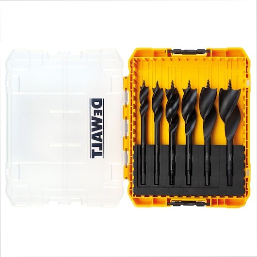 Tri-Flute Spade Bit 152mm Wood Drilling Set (Medium Tough Case) (6 Pcs)