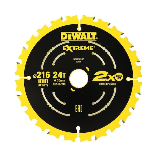 EXTREME 2™ LIFE CIRCULAR SAW BLADE (216 mm X 24T) (16/25/30MM)